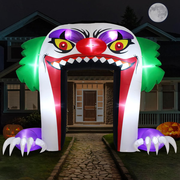 10 Ft Halloween Inflatables Clown Archway Outdoor Decorations, Scary Halloween Arch Blow Up Yard Decorations For Front Yard Lawn Garden Decor