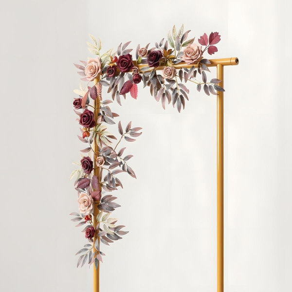 Wedding Rose Flower Garland 5.9Ft – Artificial Floral Runner For Ceremony Backdrops, Halloween & Christmas Decor, Fall Harvest Table Centerpieces & Rustic Seasonal Arrangements