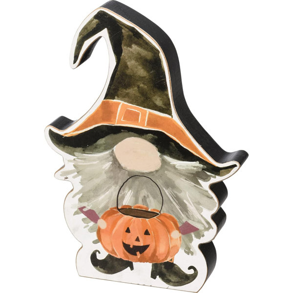 Gnome Trick Or Treater Decorative Chunky Sitter
