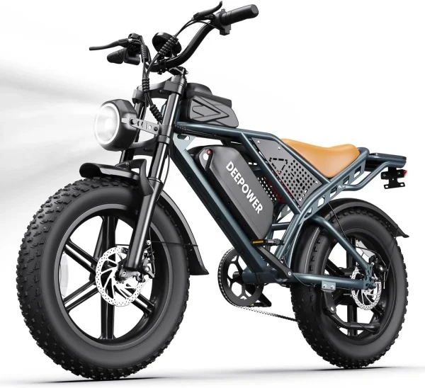 DEEPOWER QS7 Electric Bike for Adults, 1500W Peak Power 32MPH E-Bike