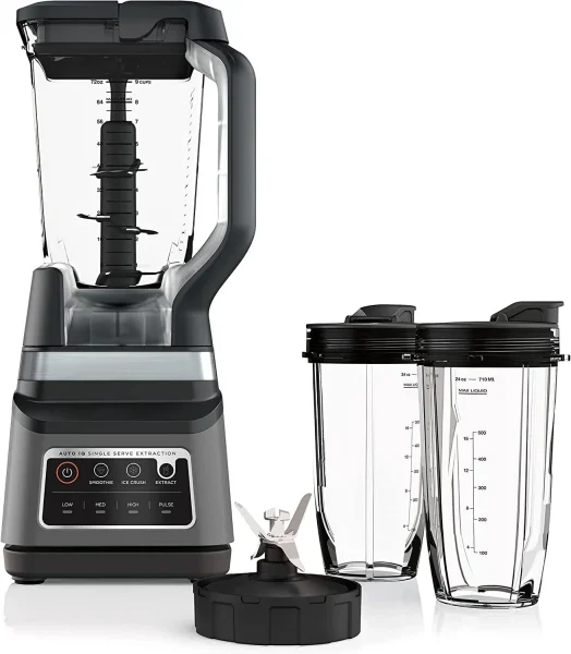 Professional Plus Kitchen System, 1400 WP, 72-oz Blender Pitcher, 64-oz Processor Bowl, 2 24-oz To-Go Cups - Grey