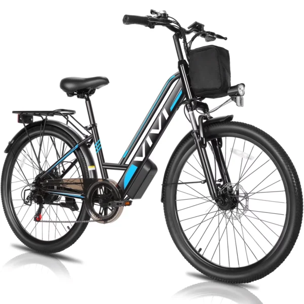 Vivi Electric Bike 26" City Commuter Electric Bike 48V 500W Step - Through Electric Bike 19.8MPH Electric Cruiser