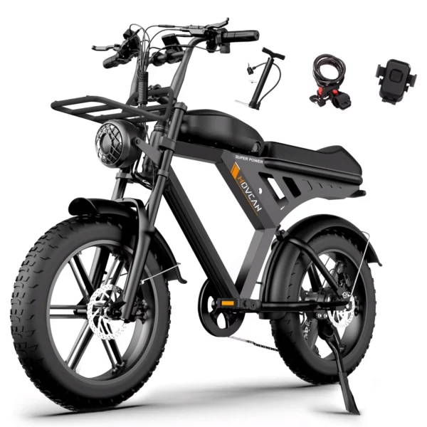 Movcan V30 Electric Bike for Adult, 1000W 20" Fat Tire 48V 15.6AH Removable Battery, 28MPH 7 - Speed Disc Brake Off