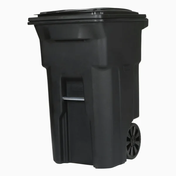 Toter 64 gal. Black Wheeled Trash Can With Lid - 25564-W2BLK