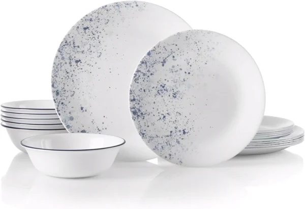 Corelle Indigo Speckle 18-Piece Glass Dinnerware Set (Service for 6)